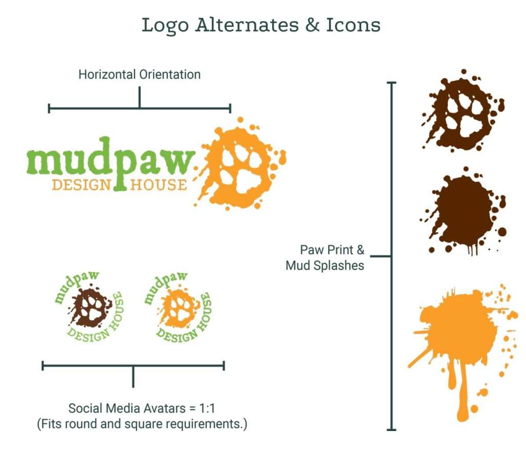 Mudpaw Design House - Logo Alternates & Icons